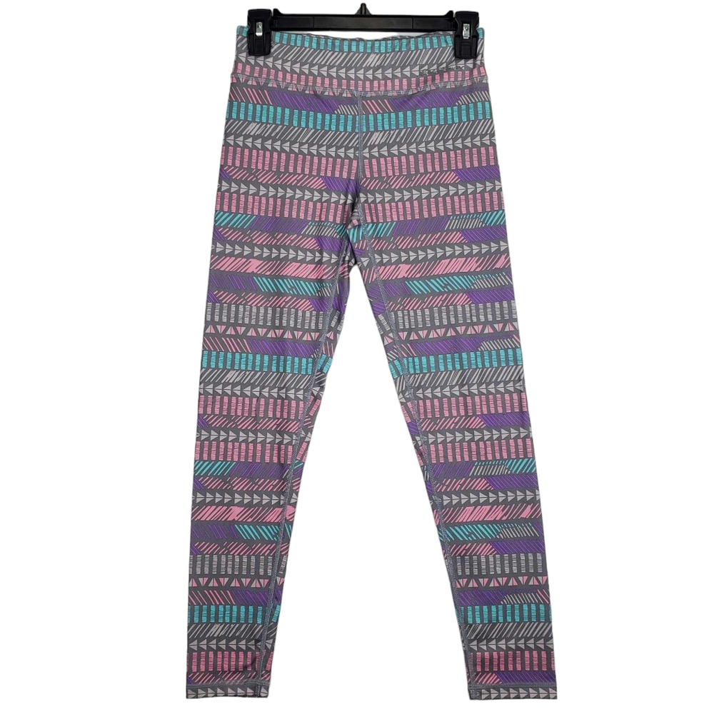Eddie Bower Girls Leggings Gray Pastel Tribal Print Size Large 14/16 - Picture 2 of 10